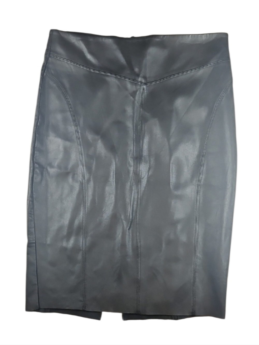 NEW Express Vegan Leather Sleek Skirt Black Pencil Skirt Womens Size 12 - Picture 2 of 6